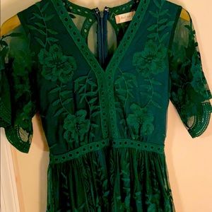 Green leave dress